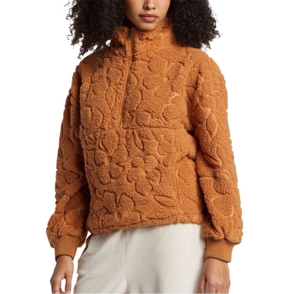 Pullover Textured Billabong Women's Tan Jacket NWT Time Off in Medium or XL - Picture 3 of 9